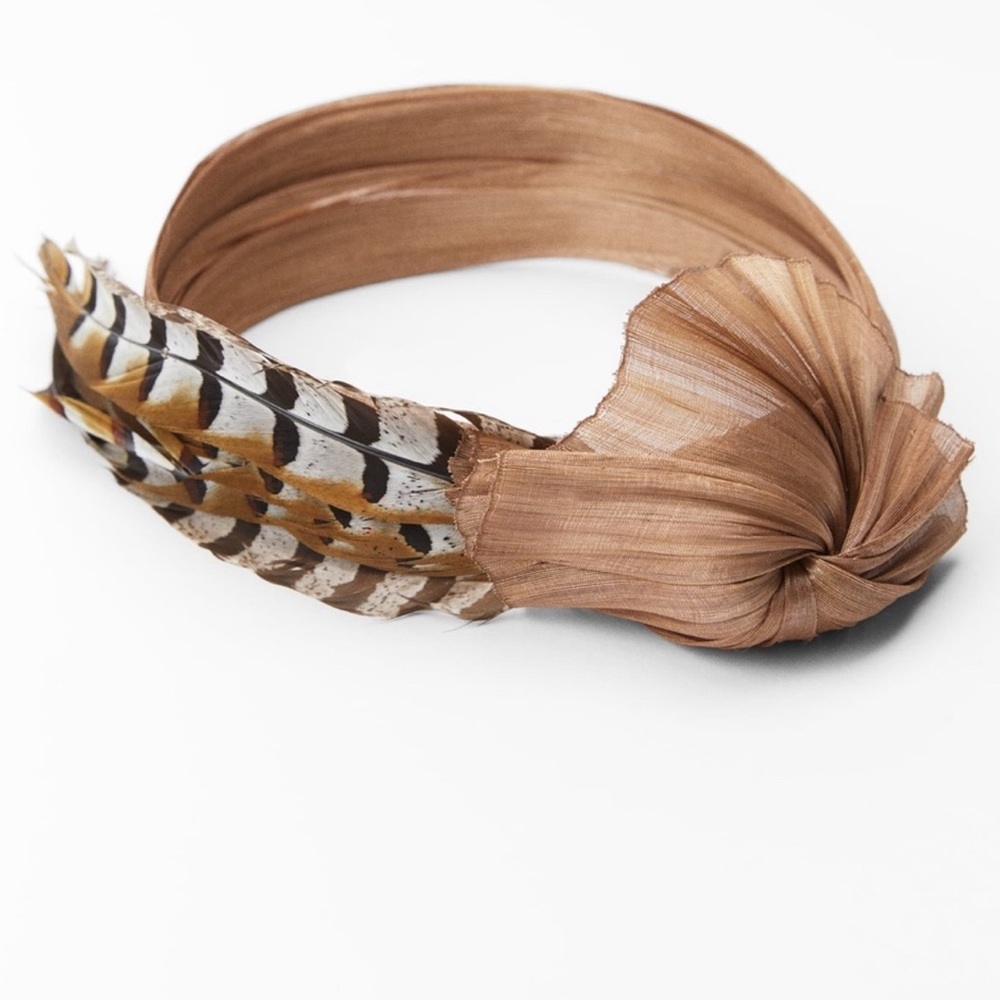 Zara Feather Headband Headpiece Size Small- NWT - Picture 3 of 4
